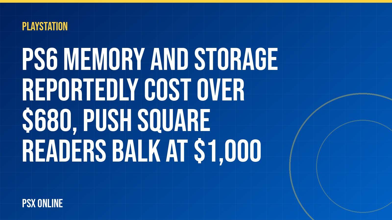 PS6 memory and storage reportedly cost over $680, Push Square readers balk at $1,000